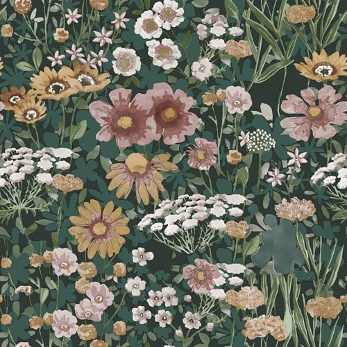 Orainege Vintage Floral Peel and Stick Wallpaper Boho Daisy Wallpaper by Orainege