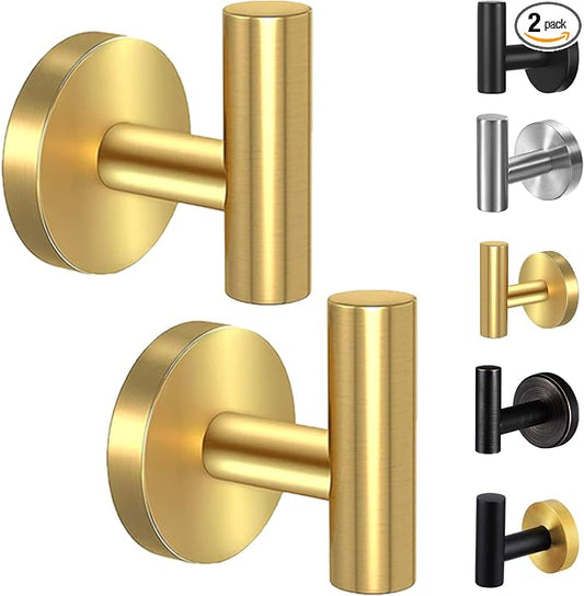 Kruodop Towel Hooks for Bathroom, 2 Packs Wall Mount Towel Holder, Stainless by Kruodop