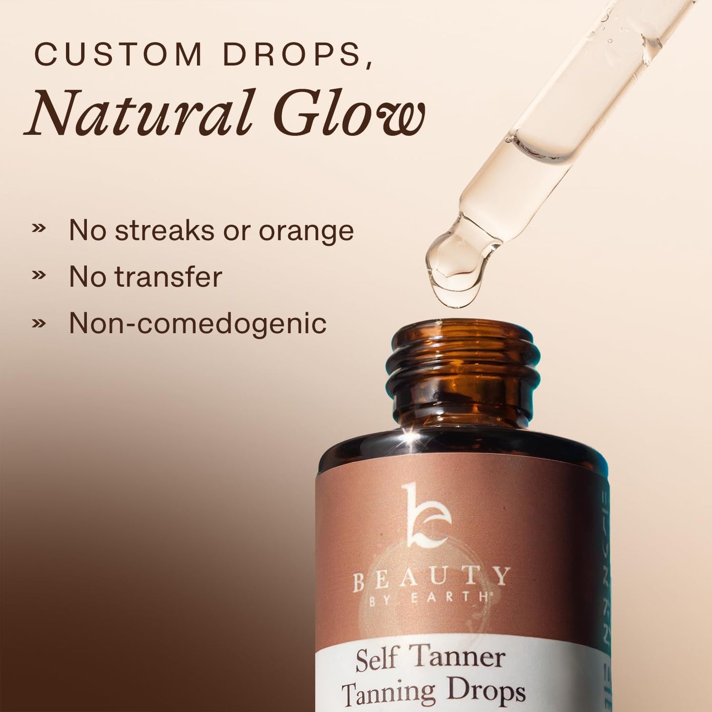 Self Tanning Drops - USA Made with Natural & Organic Ingredients, Medium Face Tanning Drops to Add to Lotion, Moisturizing Bronzing Tanner for Face & Body, Toxin Free Tanner for Fake Tan