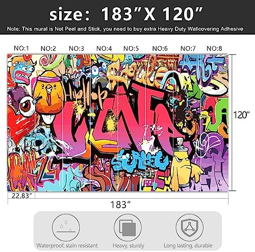 -Street Art Graffiti Wallpaper Fabric Wallpaper Living Room Bedroom Bathroom - Image 4