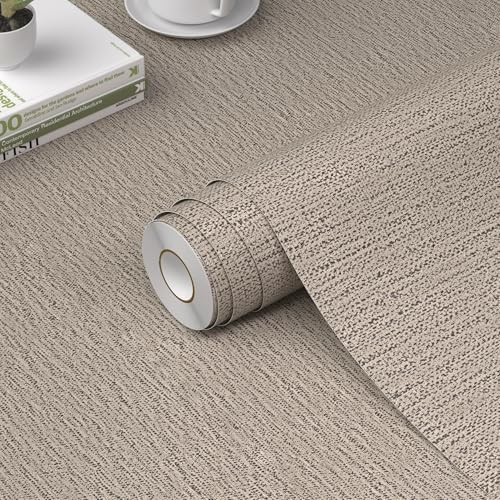 WADILE Grasscloth Peel and Stick Wallpaper 15.7in x 78.7in Gray Yellow by WADILE