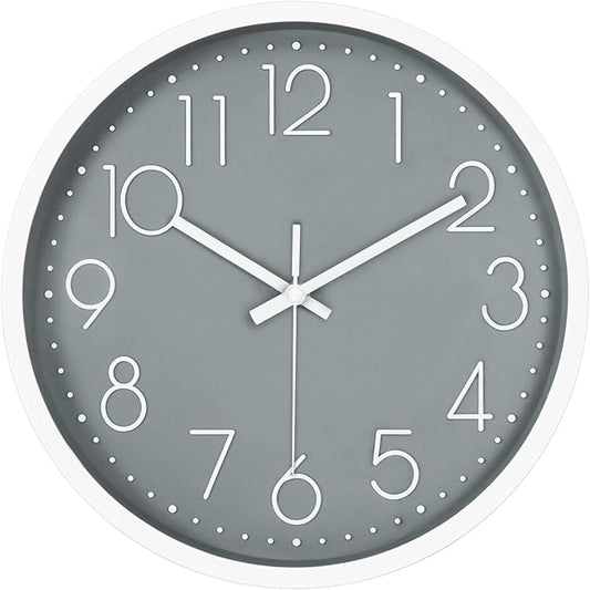 JUSTUP 12in Non-Ticking Wall Clock, Silent Battery Operated Wall Clock by Justup