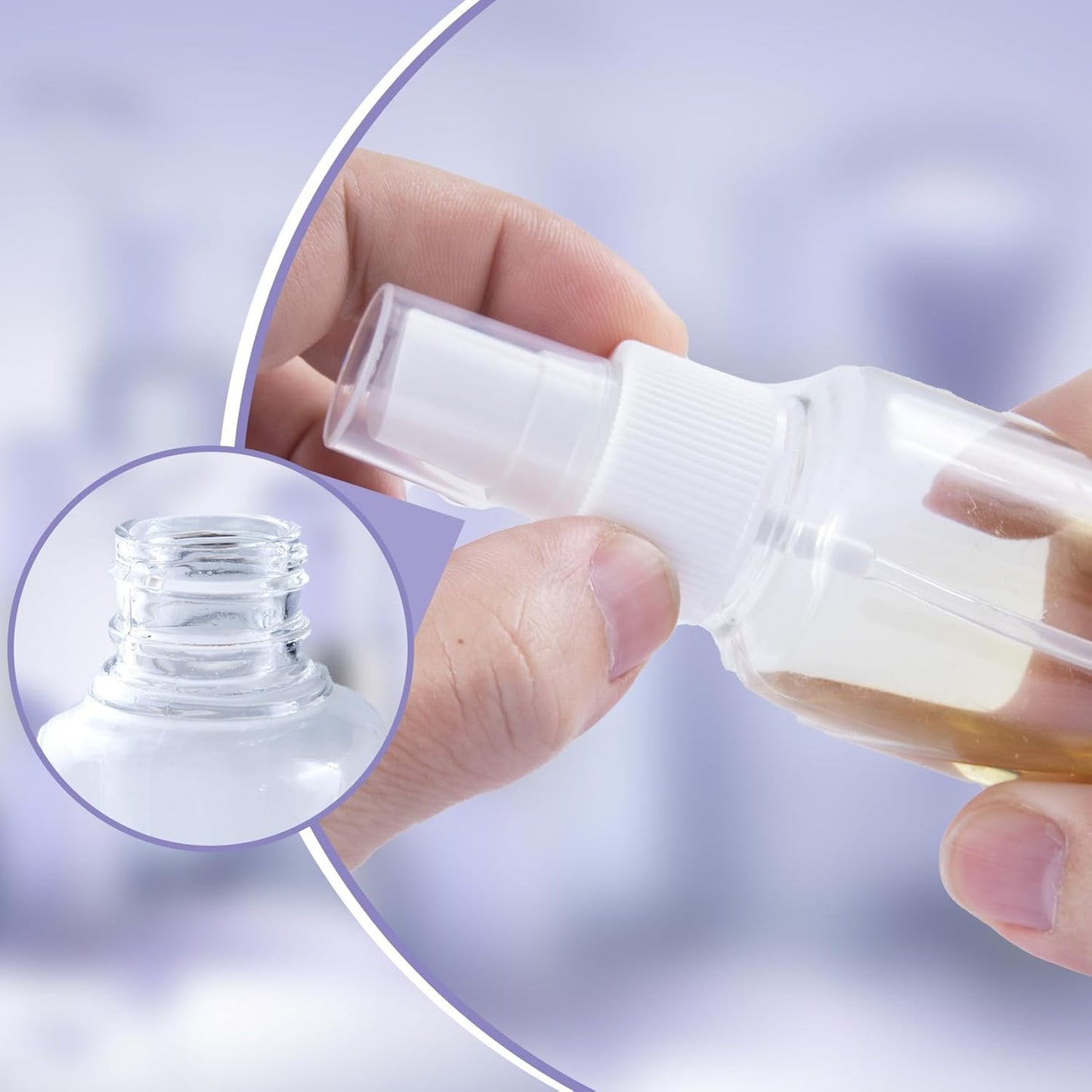 8pcs Spray Bottle Top, Fine Mist Spray Nozzle with 5.9" Dip Tube, Trigger Sprayer Pump Replacement for Perfumes Essential Oil Cleaning Solution- White