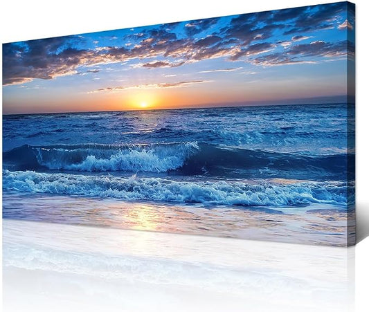 Wapluam Canvas Wall Art For Living Room Modern Decor For Bedroom Ocean Beach by Wapluam