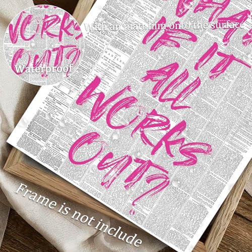 uniro What If It All Works Out Newspaper Print Vintage Trendy Wall Art Cute - Image 4
