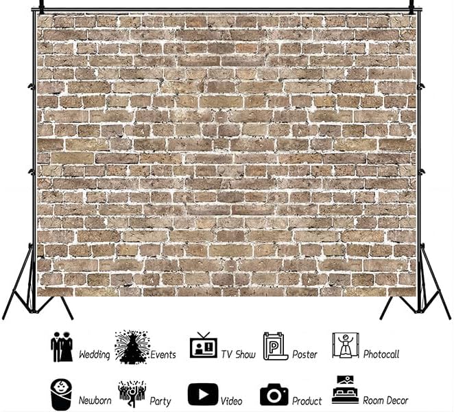 YYNXSY 7x5FT Brick Wall Background Primary Color Brick Background Large Fabric - Image 5