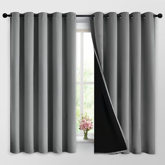 Yakamok 100% Grey Blackout Curtains by Yakamok