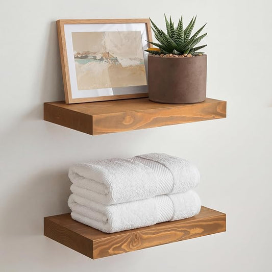 Homeforia 12 inch Golden Oak Floating Shelf, High End Solid Real Wood 12inch by Homeforia