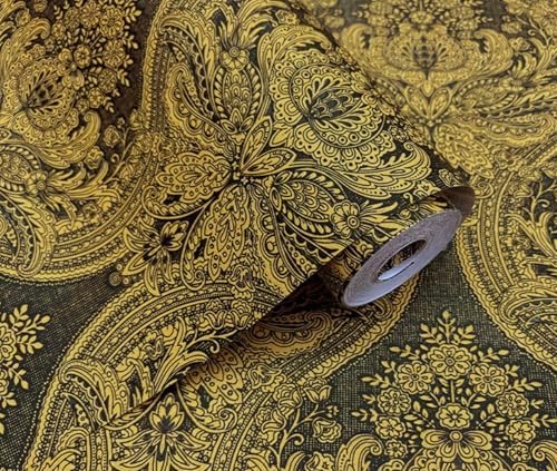 Blooming Wall Damasks Flocking Embossed Textured Wallpaper Roll - Image 2