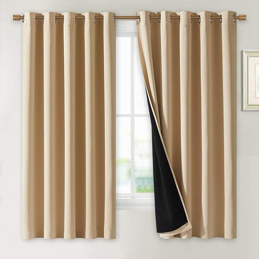 NICETOWN Bedroom Full Blackout Curtain Panels, Super Thick Insulated Window by NICETOWN