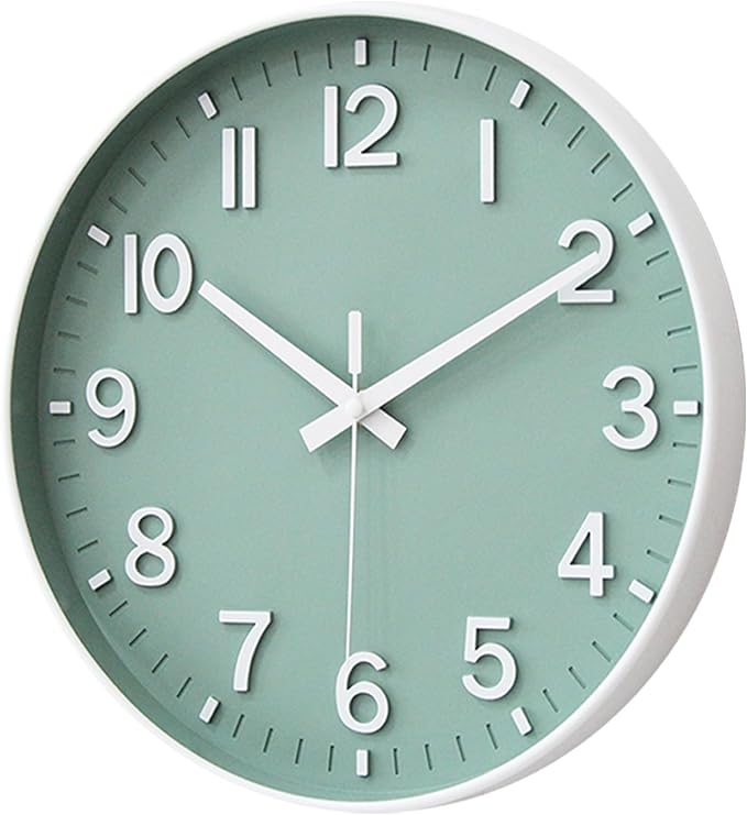HZDHCLH Wall Clocks Battery Operated, Wall Clock Green, 8 inch Wall Clock - Image 2