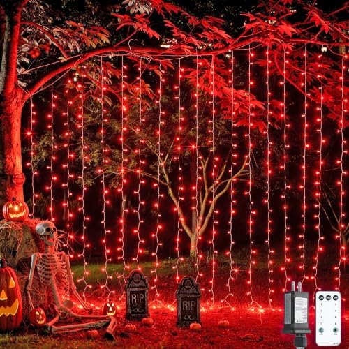 JMEXSUSS 300LED Red Curtain Lights by JMEXSUSS