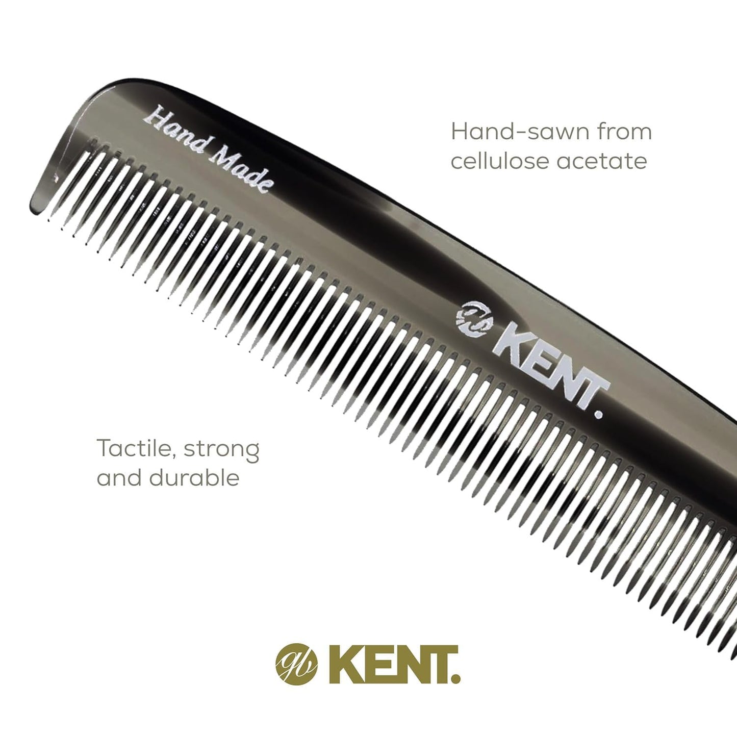Kent 7T G All Fine Tooth Pocket Comb-Handmade Hair Comb for Grooming and Styling-Travel Comb for Hair Care,Mustache and Beard Care, Use Dry or with Balms, Saw Cut and Hand Polished for Wet or Dry Hair