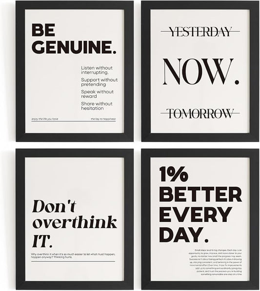 DSHFG Motivational Pictures Office Wall Decor Prints Set of 4, Inspirational by Unknown