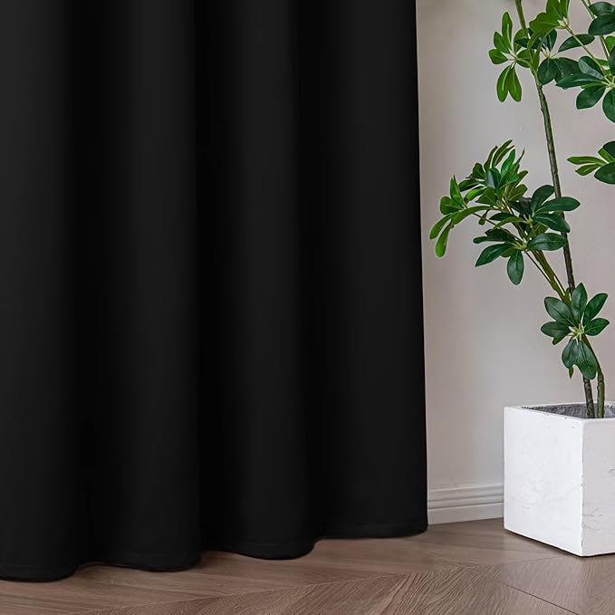IGEMAEVE Black Blackout Curtains 96 Inch Length 2 Panels Set, Grommet Energy - Image 9