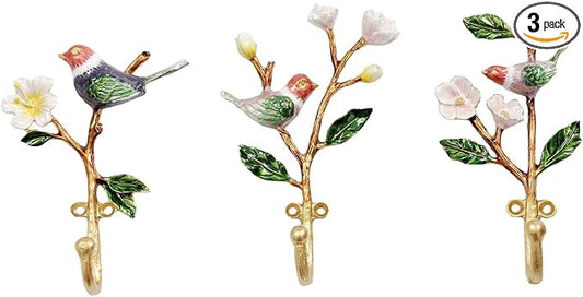 Vintage Wall Hooks Decorative Rack Hangers, 3 Pack Metal Wall Mounted Hook by bordorsse