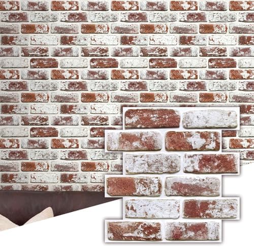 Commomy Faux Brick Panels Peel and Stick Wall Stickers 10 Pcs 11.8" x 11.8" by CommomyDecor