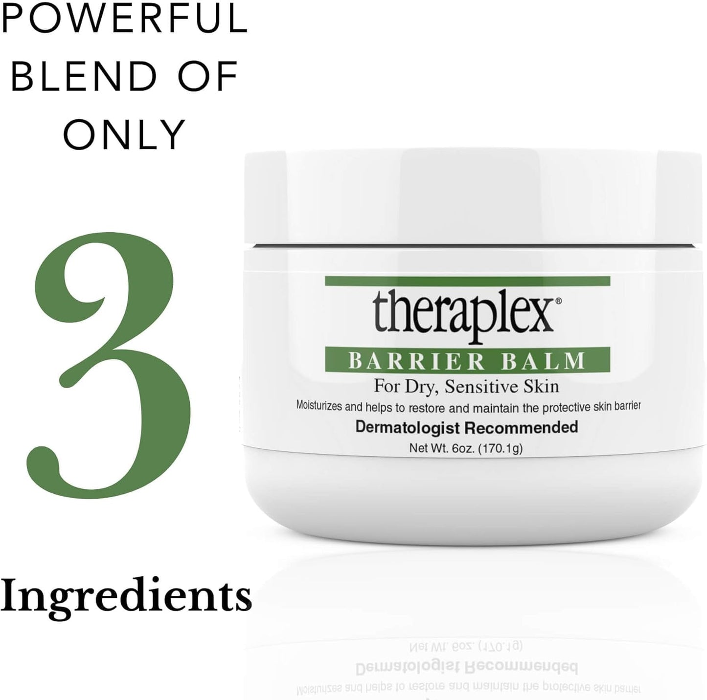 Theraplex Skin Barrier Balm- Barrier Repair Moisturizer Cream Body Balm Dry, Sensitive Skin - No Parabens or Preservatives, Noncomedogenic and Hypoallergenic - Dermatologist Recommended - 6 Oz