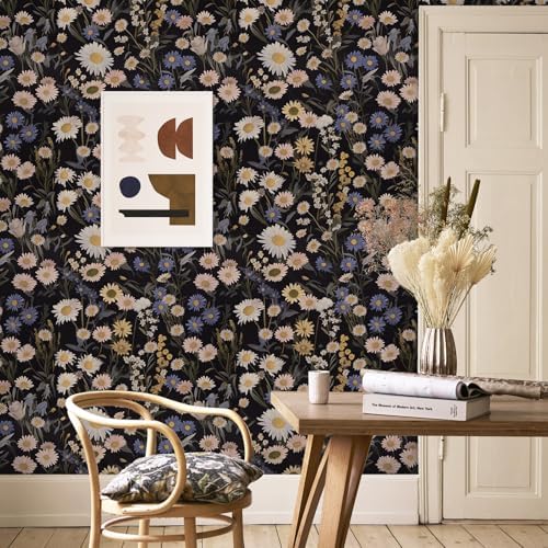 Abyssaly Vintage Daisy Floral Peel and Stick Wallpaper 17.3" x 118" - Image 5