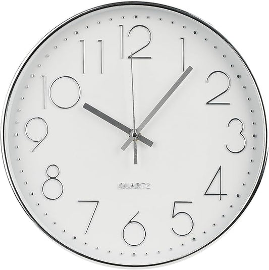 Wall Clock 10 Inch Non-Ticking Silent Modern Simple Style Round Decor Clock by BAKBRAND