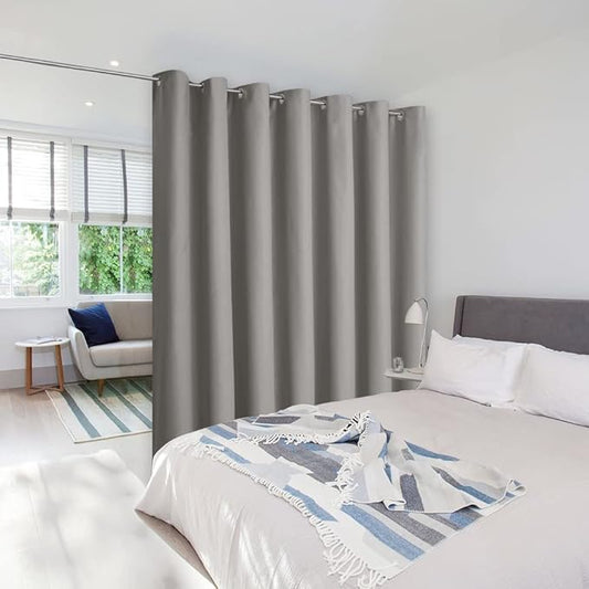 NICETOWN Silver Grey Room Separating Divider, Room Divider Curtain Screen by NICETOWN
