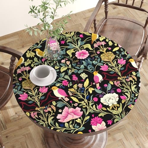 BOKEBEVE Floral Wallpaper Peel and Stick Vintage Black Pink 17.5 x 118In - Image 3