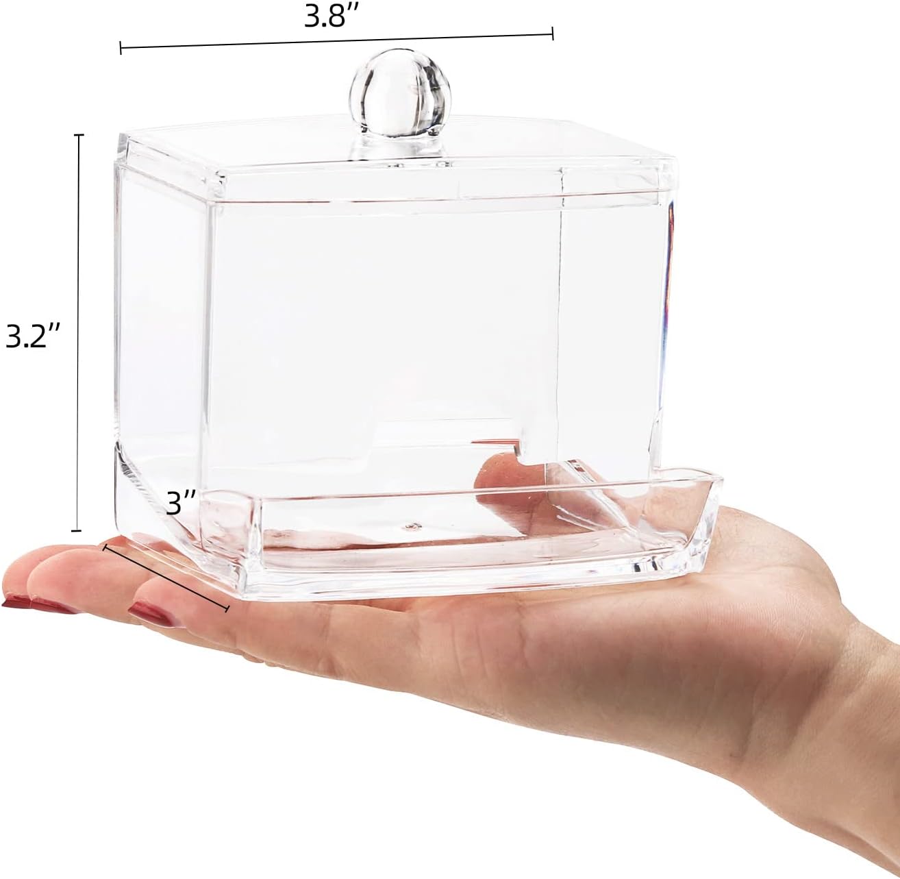 Tbestmax 10oz Qtip Holder Dispenser Big Clear Bathroom Organizer Accessories Decor for Storage-Qtips Cotton Ball Holder Apothecary Jars, Cotton Swabs, Floss Container