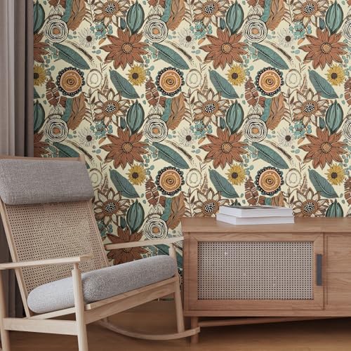 Laatse Boho Wallpaper Peel and Stick 17.5"x118" - Image 6