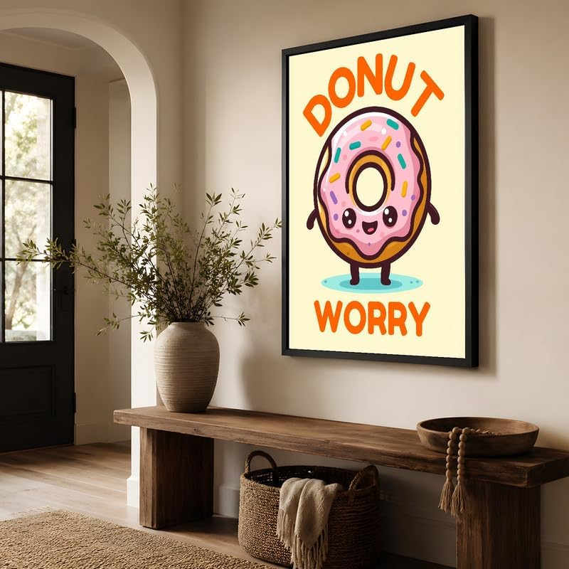 InkFlow Posters Donut Worry Canvas Poster - Image 4