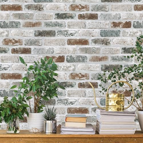 Guvana 17.3"×197" Brick Peel and Stick Wallpaper Brick Contact Paper by Guvana