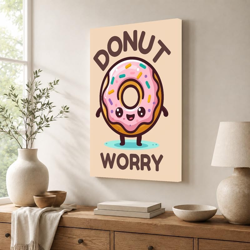 InkFlow Posters Donut Worry Canvas Poster - Image 4