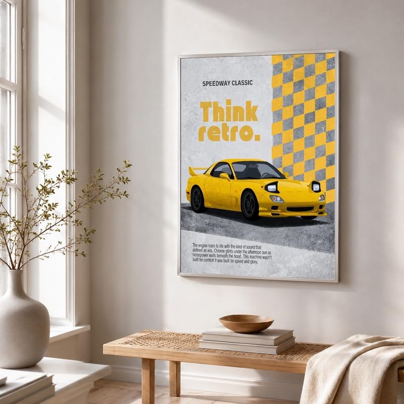 InkFlow Posters Retro Sports Car Canvas Poster - Image 4