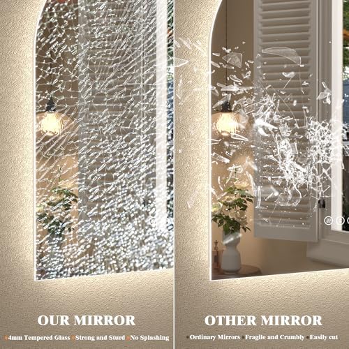 40x30 Inch Backlit Arched LED Mirror - Image 5