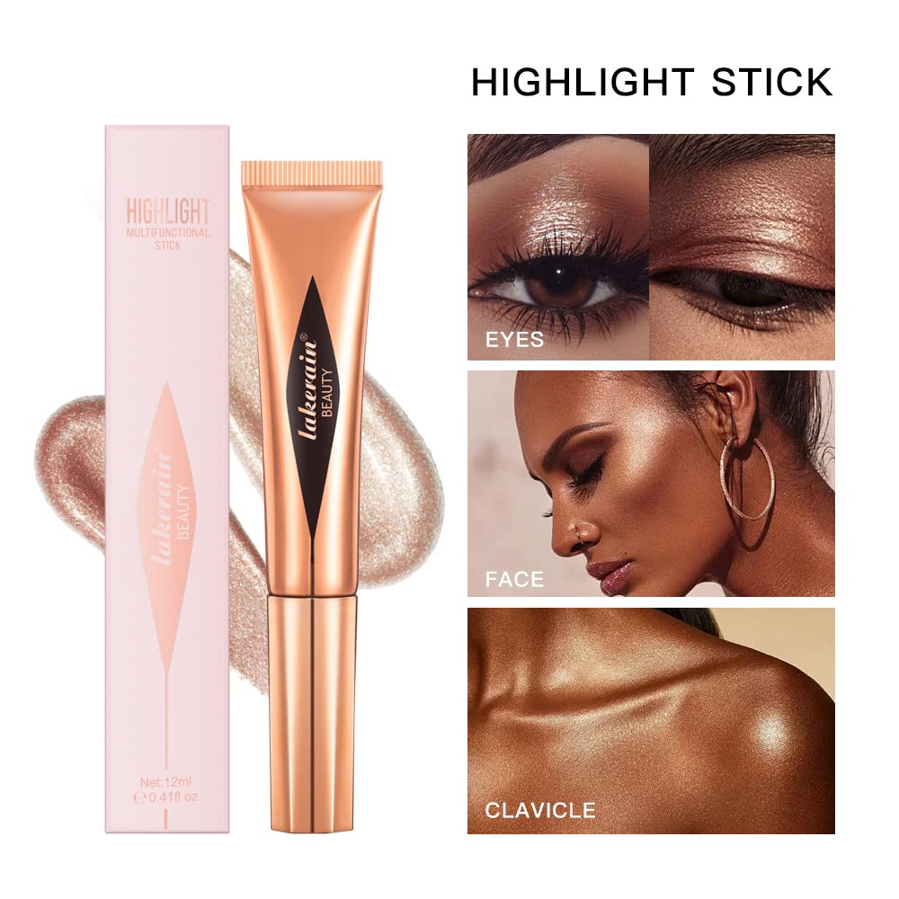 Liquid Contour Beauty Wand, Highlighter and Bronzer Stick with Cushion Applicator Attached Easy to Blend, Long Lasting & Smooth Natural Matte Finish