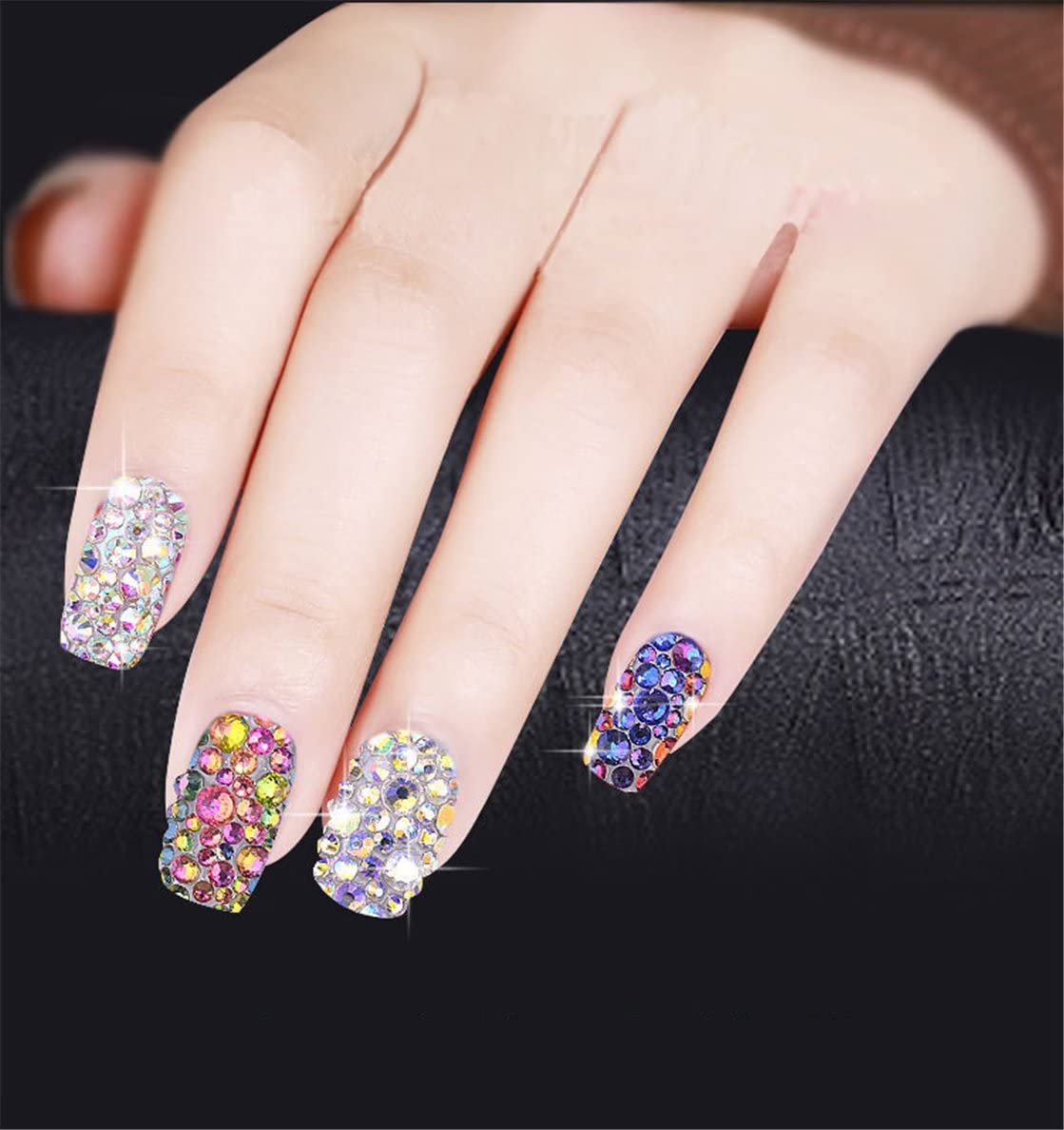 1000 Pieces SS20 5mm Flatback Rhinestones AB Clear Round Gems Crystals for Nail Art DIY Crafts Clothes Shoes Bags （Transparent Light Pink AB）