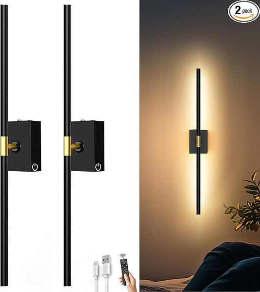 iThird Battery Operated Wall Sconces Set of 2: 10000mAh Rechargeable Wall Lights by iThirdHomeOutdoorLighting