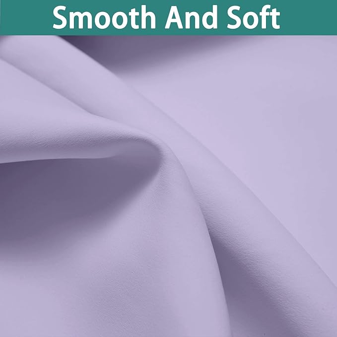 Yakamok Lilac 100% Blackout Lined Curtains, 2 Thick Layers Completely Blackout - Image 7