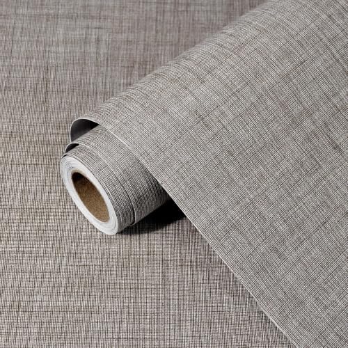 Grasscloth Peel and Stick Wallpaper 15.7"X480.3" Brown Contact Paper by Unknown