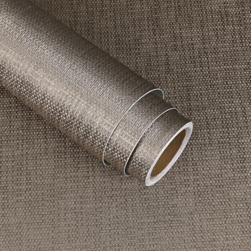 VaryStyle 15.7"x393" Vintage Brown Grasscloth Wallpaper Textured Grass Cloth by VaryStyle