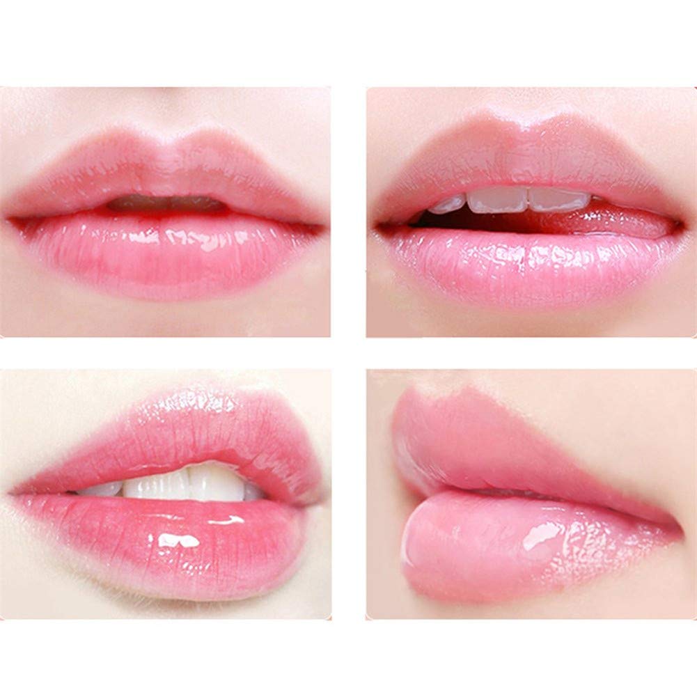 Adofect 30 Pieces Peach Moisturizing Collagen Lip Masks Crystal Lip Care Gel Pads Patches, Mouth & Lips Age Defying Masques - Great for Anti-Chapped, Anti-Wrinkle, Plump Your Lips, Rose Red