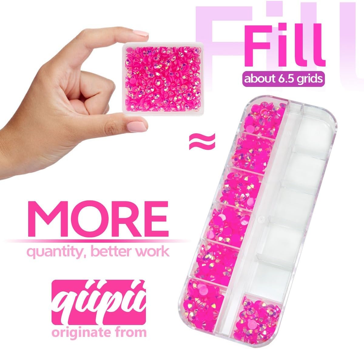 Hot Pink AB Resin Rhinestones w B7000 Jewelry Glue for Bedazzling Crafting 3mm 4mm 5mm 6mm Rose Pink Flatback Jelly Stones Bulk SS10 SS16 SS20 SS30 Diamonds Gems for Nails Makeup Tumblers Craft