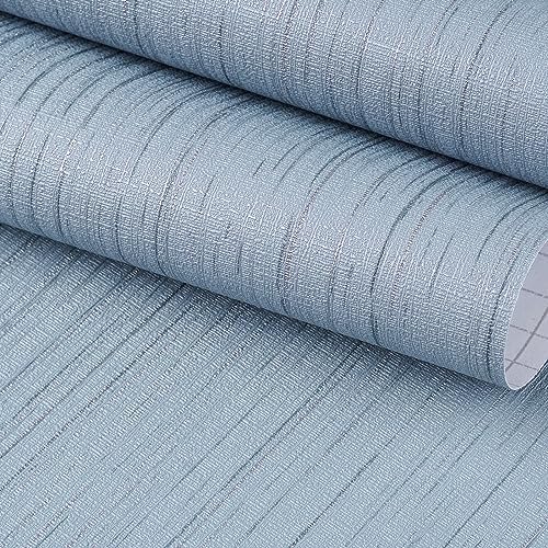 FunStick 15.8"x472" Ash Blue Wallpaper Textured Grasscloth Peel and Stick by FunStick