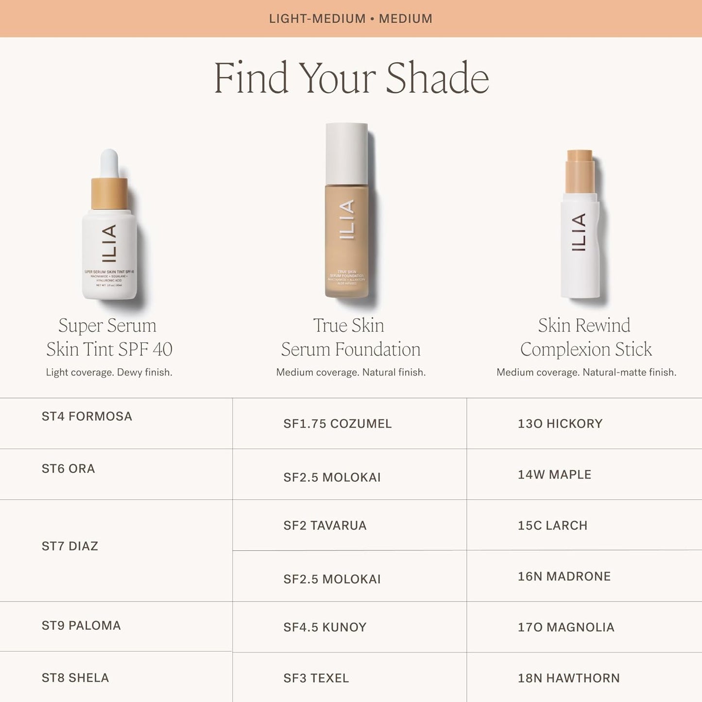 ILIA - Skin Rewind Complexion Stick - Foundation + Concealer + Skincare | Non-Toxic, Vegan, Cruelty-Free, Clean Makeup (13O - Hickory, 0.35 oz | 10 g)