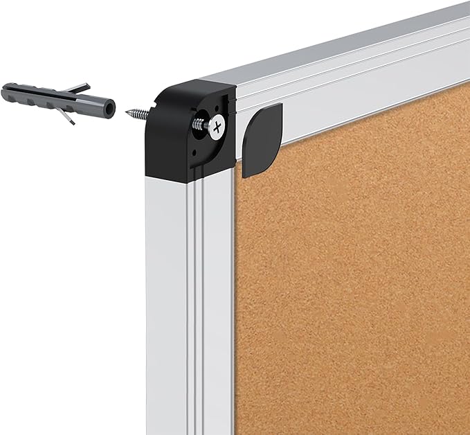 VIZ-PRO 60" x 36" Large Cork Bulletin Board, Foldable & Wall-Mounted Notice Pin - Image 5