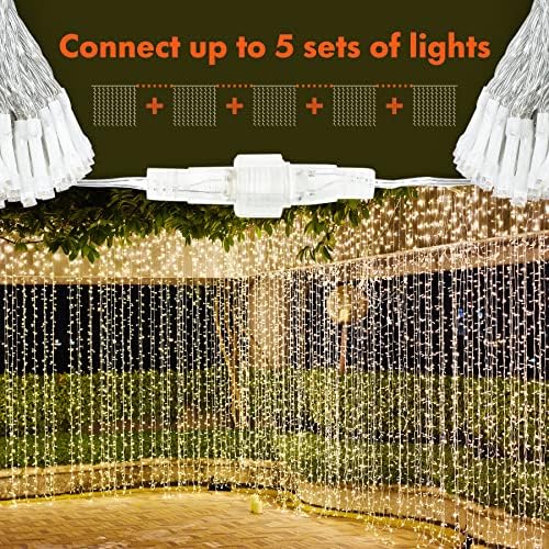 Twinkle Star 300 LED Curtain String Lights, Warm White - Image 2