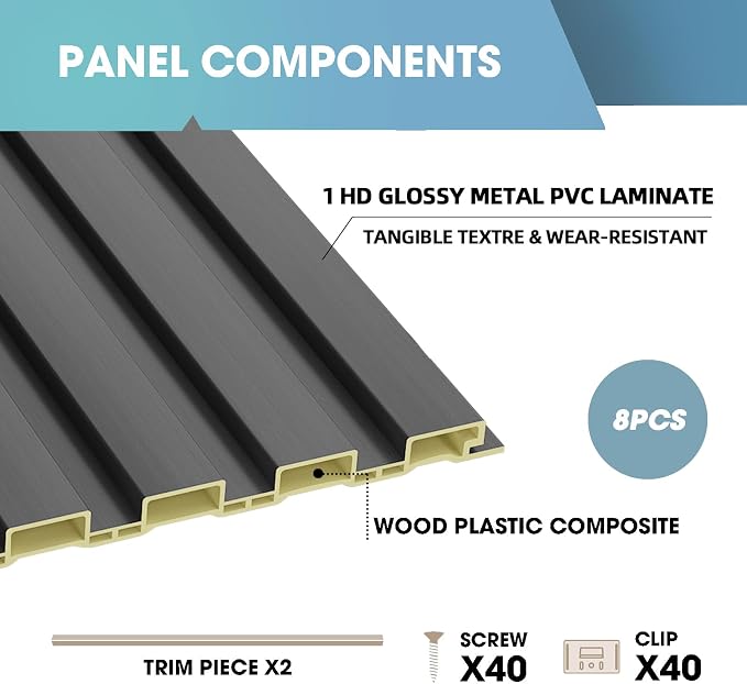 OUZUGIE WPC Acoustic Slat Wall Paneling, Living Room, TV Background, Study Room - Image 4