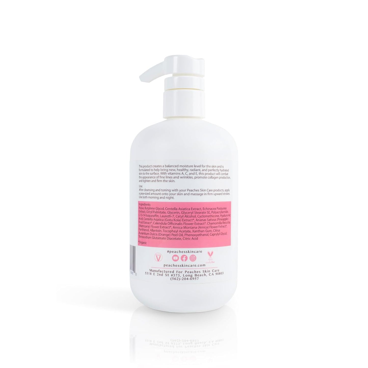 Hydrating Vegan Moisturizer with Vitamin E, Gotu Kola, and Pineapple – Age-Defying Face Cream for All Skin Types – Classic Moisturizer (16 oz)