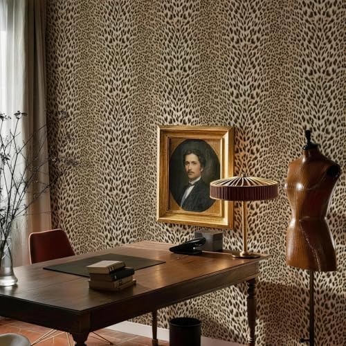 Simon&Siff Leopard Print Non-Pasted Embossed Wallpaper 17.3 in x 39.4 ft - Image 6
