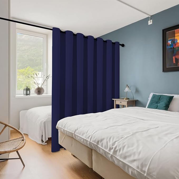 ChrisDowa Room Divider Curtain 108 Inches Long, Wide Blackout Sliding Door - Image 2