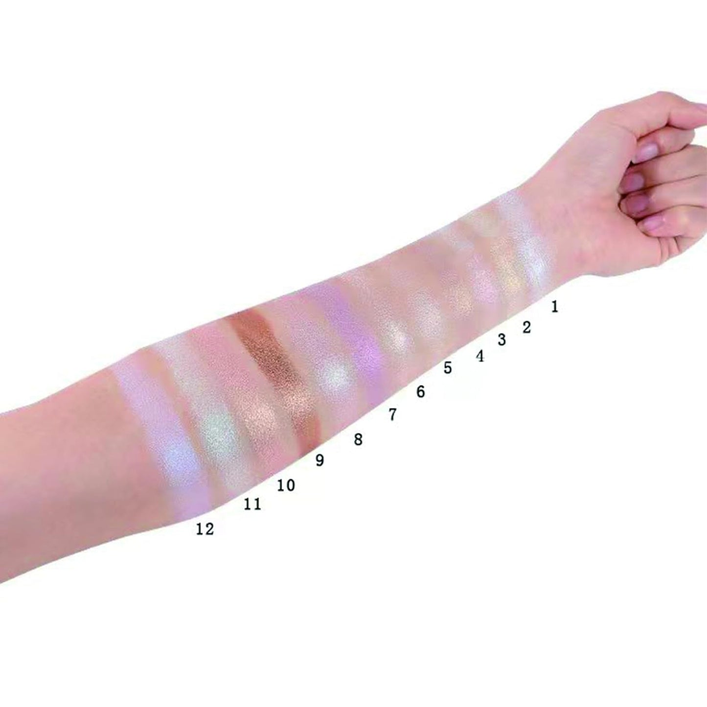 Face Highlighter Powder Palette, Glossy Glitter Illuminator Powder, Shimmer Shades for Face Highlighter Makeup, Highly Pigmented Natural Shiny Highlight Makeup Illuminator Highlighter 11
